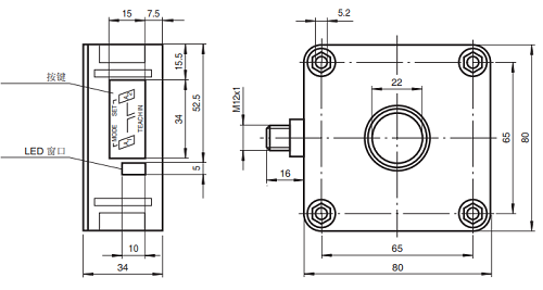 超聲波傳感器外形尺寸 超聲波傳感器外形尺寸