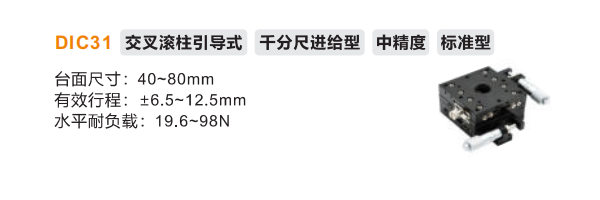 DIC31手動(dòng)位移滑臺(tái)(圖2) DIC31手動(dòng)位移滑臺(tái)(圖2)