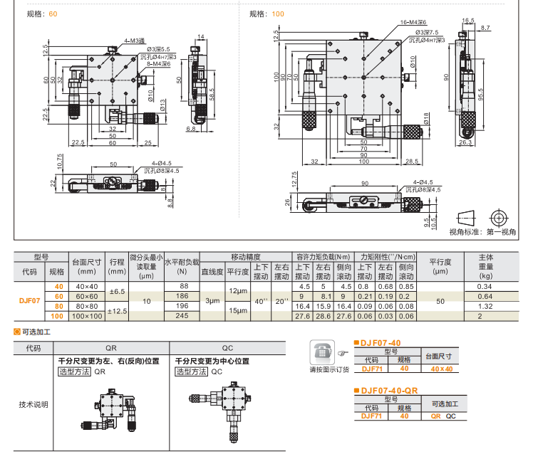 超薄型DJF01手動位移滑臺(圖5)