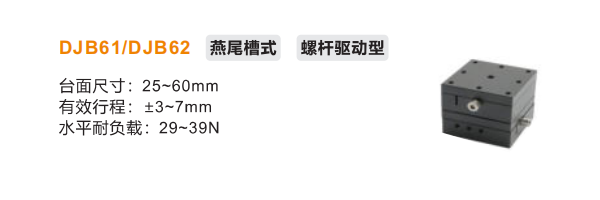 螺桿驅(qū)動(dòng)型DJB61/DJB62手動(dòng)位移滑臺(tái)(圖2) 螺桿驅(qū)動(dòng)型DJB61/DJB62手動(dòng)位移滑臺(tái)(圖2)