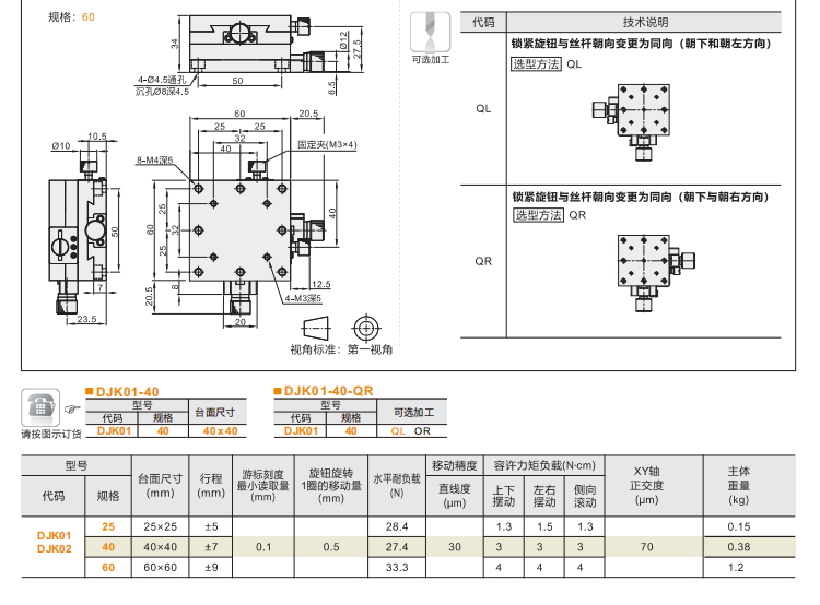 標(biāo)準(zhǔn)型DJK01/DJK02手動位移滑臺(圖5) 標(biāo)準(zhǔn)型DJK01/DJK02手動位移滑臺(圖5)
