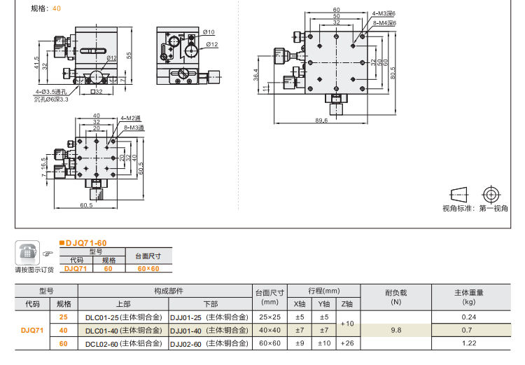 齒輪齒條驅(qū)動(dòng)型DJQ71手動(dòng)位移滑臺(tái)(圖4)
