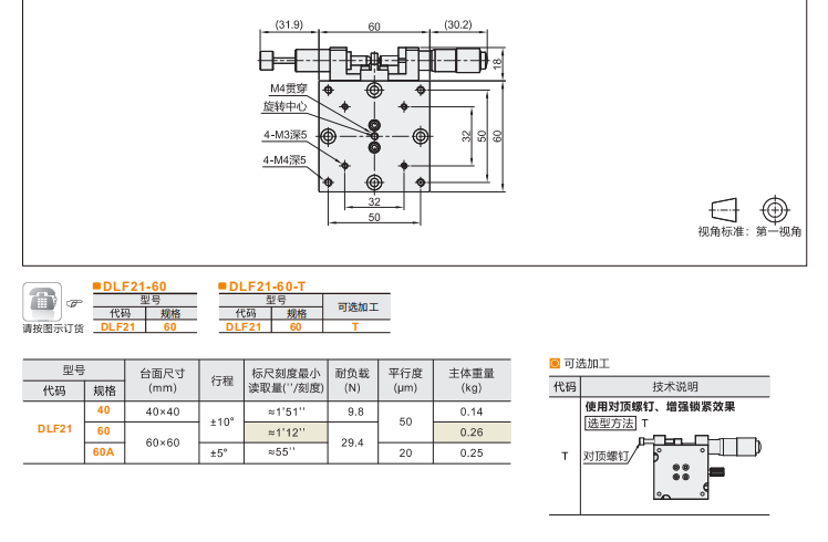 360°手動調(diào)節(jié)千分尺進(jìn)給DLF01/DLF11/DLF21手動位移滑臺(圖7)